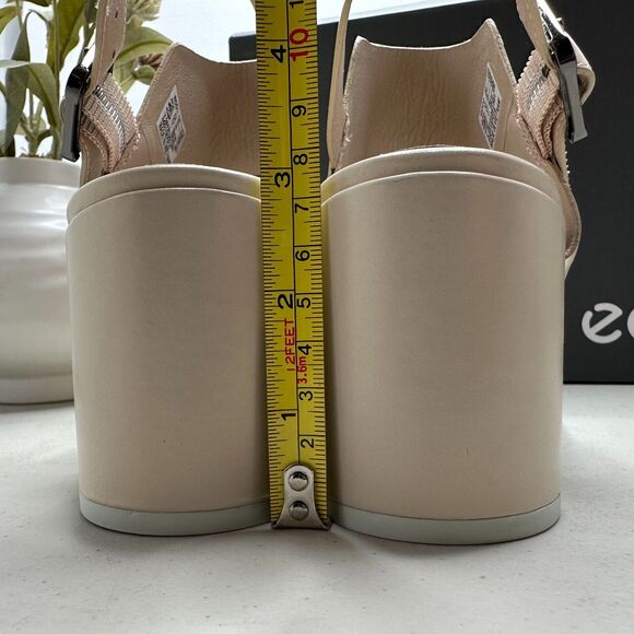 New Ecco Shape Block Heel Sandal 65 Vanilla Metallic 281313 Women 9-9.5/EU40 NWB - Picture 5 of 9